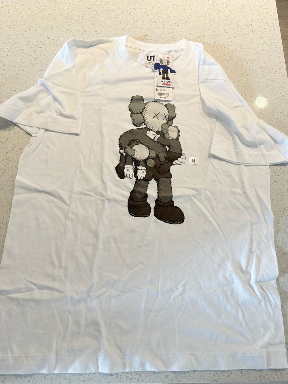 KAWS x UNIQLO White Tee with Blue and Black Graphic